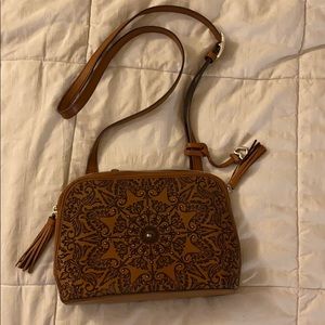 Brighton Organizer Crossbody bag-tan and black